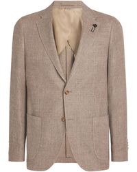 Lardini - Linen-Wool Patch Pocket Blazer - Lyst
