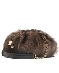Chloé - Shearling Plissé Shoulder Bag - Lyst