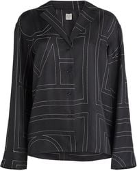 TOTEME - Silk Embroidered Monogram Shirt - Lyst