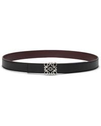 Loewe - Leather Reversible Anagram Bombé Belt - Lyst