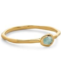 Monica Vinader - Vermeil And Aquamarine Odyssey Stacking Ring - Lyst
