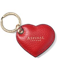 Aspinal of London - Leather Heart Keyring - Lyst