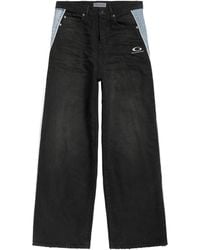 Balenciaga - Piping-Detail Wide-Leg Jeans - Lyst