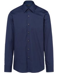 Prada - Long-Sleeved Poplin Shirt - Lyst