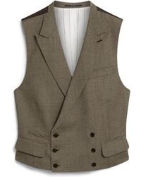 dunhill - Wool Glen Check Double-Breasted Waistcoat - Lyst