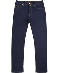 Jacob Cohen - Ostrich Leather-Patch Slim Bard Jeans - Lyst