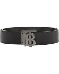 Burberry - Leather Check Reversible Belt - Lyst
