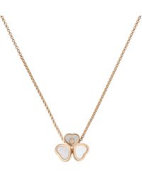 Chopard - And Diamond Happy Hearts Necklace - Lyst