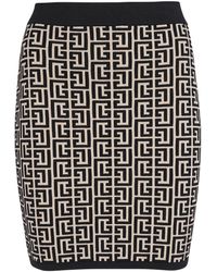 Balmain - Monogram Jacquard Mini Skirt - Lyst