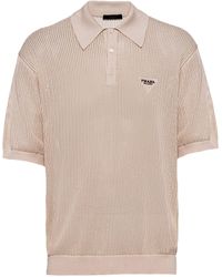 Prada - Silk-cotton Knit Polo Shirt - Lyst