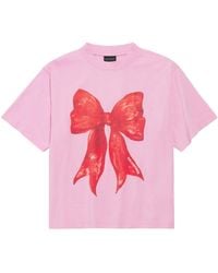 Balenciaga - Cotton Bow Print T-Shirt - Lyst