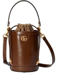 Gucci - Mini Leather Ophidia Bucket Bag - Lyst