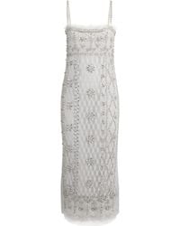 Costarellos - Beaded-Lace Leona Midi Dress - Lyst