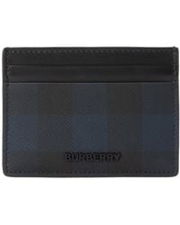 Burberry - Leather Check Card Holder - Lyst