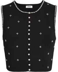Sandro - Knitted Embellished Crop Top - Lyst