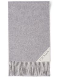 Prada - Cashmere Logo Scarf - Lyst