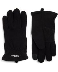 Barbour - Fleece Leather-Trim Coalford Gloves - Lyst