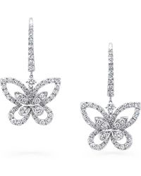 Graff - And Diamond Butterfly Drop Earrings - Lyst