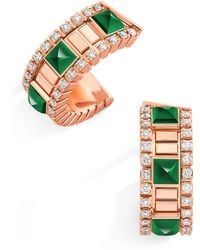 Marli New York - Mini, Diamond And Agate Life Hoop Earrings - Lyst