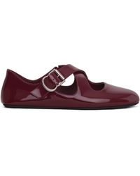 Alaïa - Criss Cross Patent-Leather Ballet Flats - Lyst