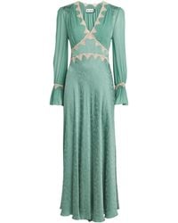 RIXO London - Floral Jacquard Arlena Midi Dress - Lyst