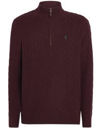 Polo Ralph Lauren - Wool-Cashmere Quarter-Zip Sweater - Lyst