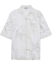 Prada - Silk-blend Embroidered Shirt - Lyst