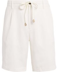Eleventy - Linen Drawstring Bermuda Shorts - Lyst