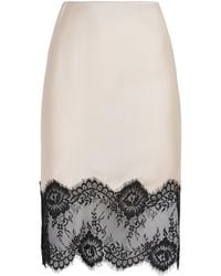Herskind - Satin Lace-Trim Herbert Midi Skirt - Lyst