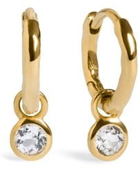 Monica Vinader - Vermeil And Topaz April Birthstone Huggie Earrings - Lyst