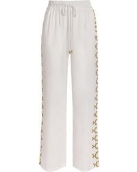 Melissa Odabash - Cotton-Linen Elvie Drawstring Trousers - Lyst