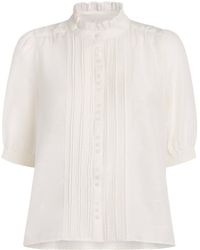 ME+EM - Cotton-Silk Pintuck Blouse - Lyst