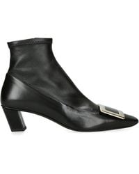 Roger Vivier - Leather Stretch Belle Vivier Ankle Boots 45 - Lyst