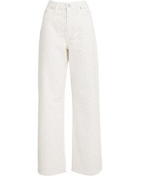 Maje - Embellished Wide-Leg Jeans - Lyst