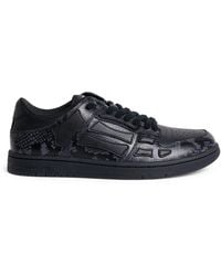 Amiri - Leather Python-Print Skel Top Low Sneakers - Lyst