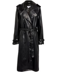 GOOD AMERICAN - Faux-leather Trench Coat - Lyst