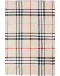 Burberry - Wool-Silk Check Scarf - Lyst