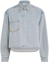 Sandro - Denim Embellished Shirt - Lyst