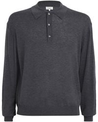FRAME - Wool-Cashmere Long-Sleeve Polo Shirt - Lyst