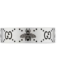 Gucci - Sterling Silver Engraved Bee Ring - Lyst