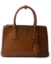 Prada - Medium Leather Galleria Top-Handle Bag - Lyst