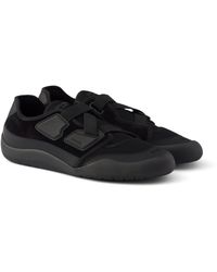 Prada - Speedrock Leather And Mesh Fabric Sneakers - Lyst