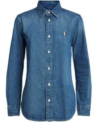 Polo Ralph Lauren - Denim Embroidered Polo Pony Shirt - Lyst