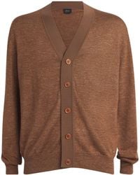 Brioni - Cashmere-Silk-Hemp V-Neck Cardigan - Lyst