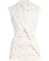 Veronica Beard - Eyelet Townes Belted Blazer - Lyst