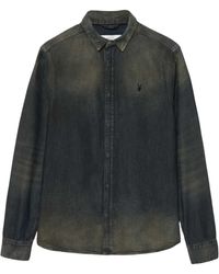 AllSaints - Gleason Denim Shirt - Lyst