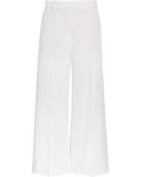 Eleventy - Stretch-Cotton Cropped Wide-Leg Trousers - Lyst