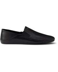Prada - Leather Logo Loafers - Lyst