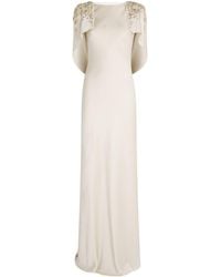 Jenny Packham - Satin Ophelia Cape Gown - Lyst