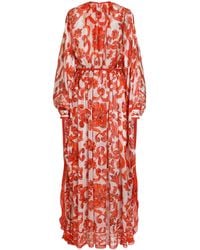 Dolce & Gabbana - Maiolica-Print Silk Kaftan Long Dress - Lyst